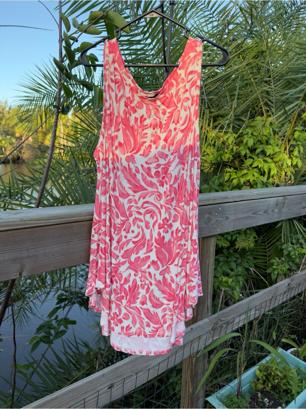 Lane Bryant Pink Floral Scoop Neck Tank